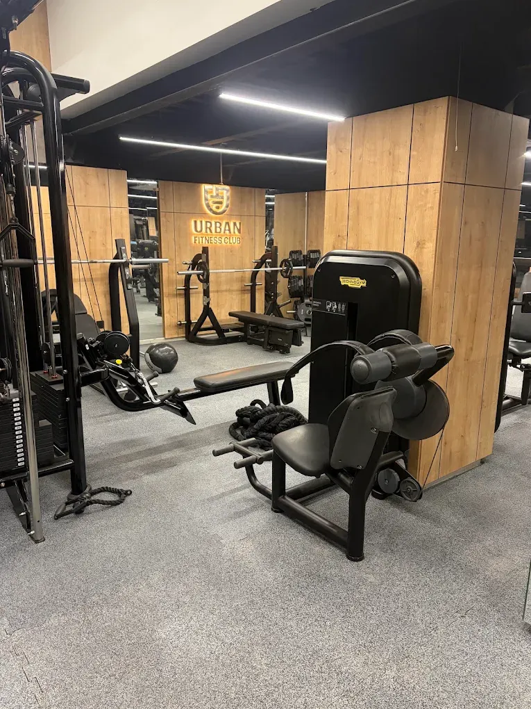Urban Fitness Club – completed weight training area with machines and dumbbell racks